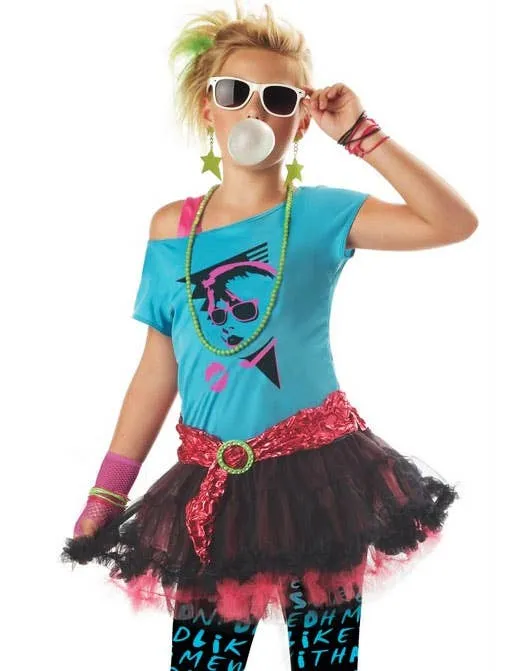 80s Valley Girl Kids Rock Chick Costume