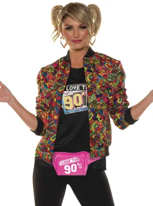 90s Print Womens Colourful Costume Jacket
