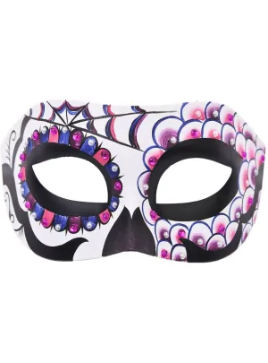 Adella Day of the Dead Masquerade Mask with Rhinestones