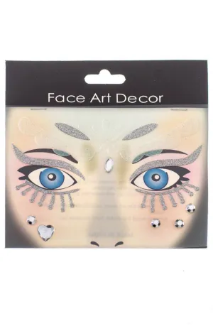 Adhesive Exotic Silver Stick On Festival Makeup