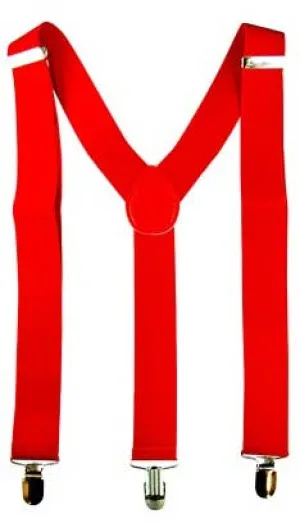 Adjustable Adults Red Suspenders Costume Accessory