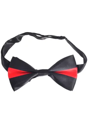 Adjustable Black and Red Striped Costume Bow Tie