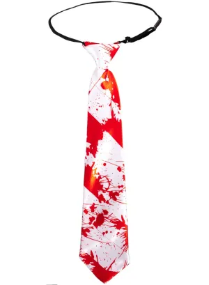 Adjustable Blood Splattered Halloween Costume Neck Tie