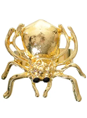 Adjustable Gold Metal Spider Costume Ring