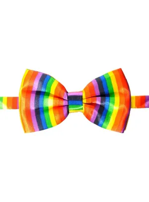 Adjustable Rainbow Satin Costume Bow Tie