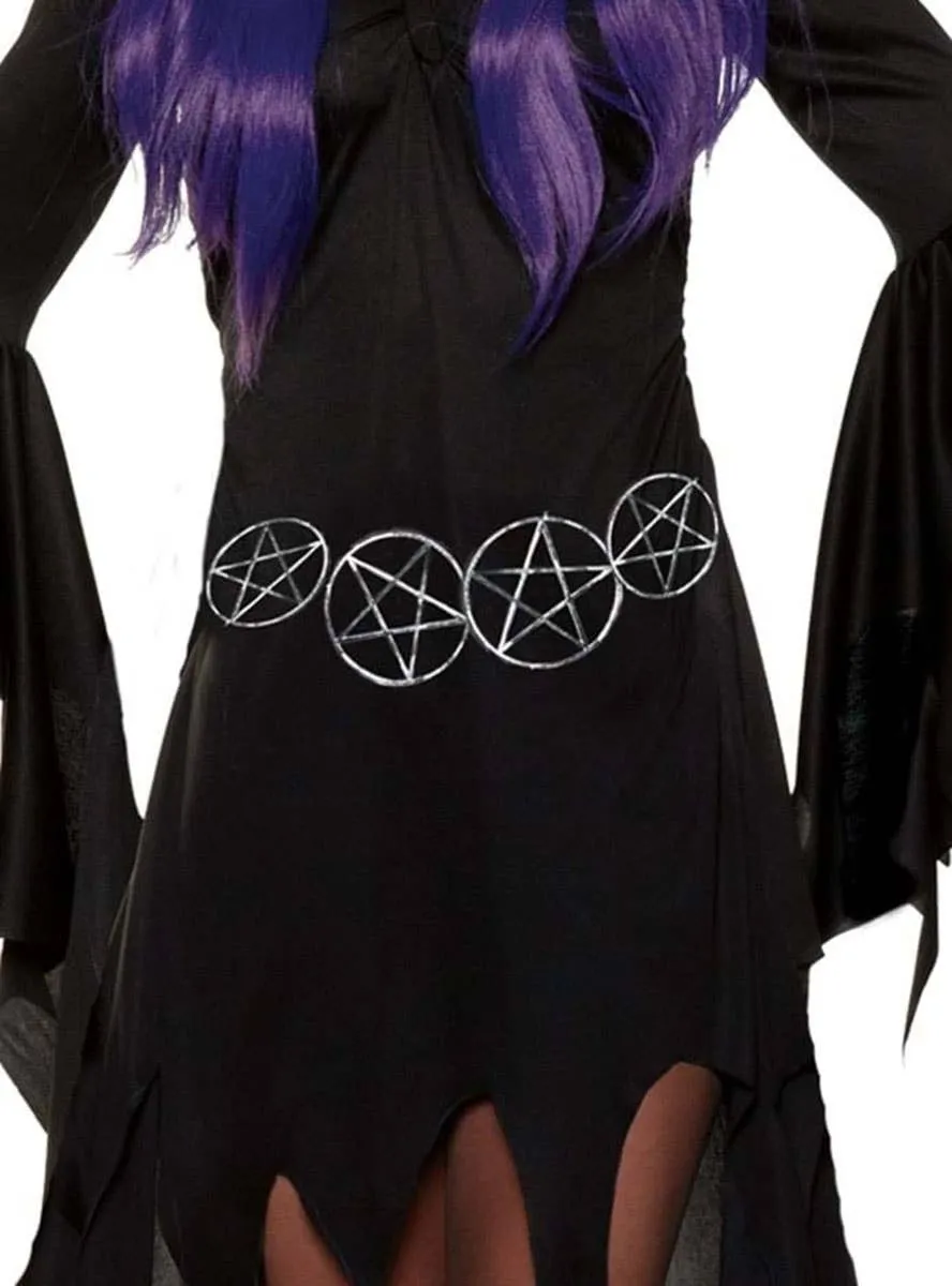 Adjustable Silver Metal Pentagram Costume Belt