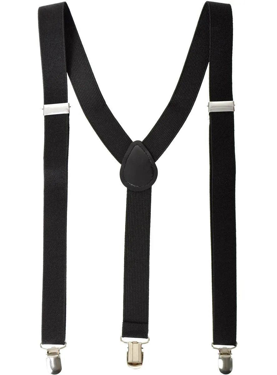Adjustable Stretchy Black Costume Suspenders