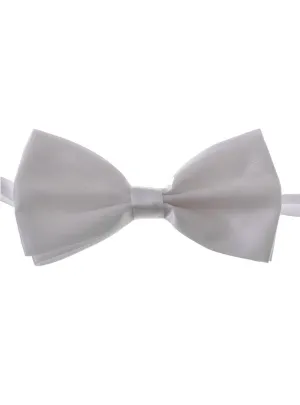 Adjustable White Satin Bow Tie Costume Accessory