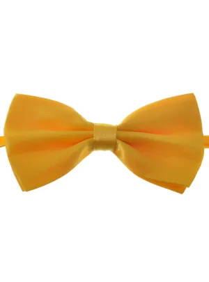 Adjustable Yellow Satin Bow Tie Costume Accessory
