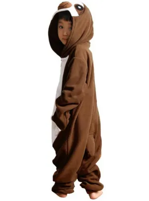 Adorable Brown Sloth Kids Animal Onesie Costume