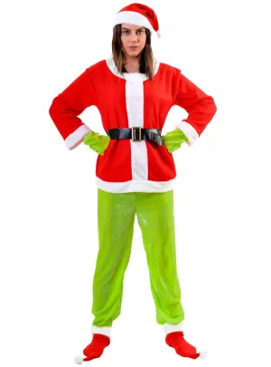 Adults Green and Red Santa Hates Christmas Costume
