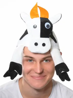 Adults Plush Novelty Cow Costume Hat