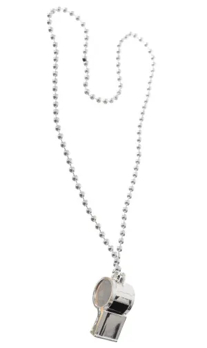 Adults Silver Whistle Necklace Party Costume Accessory
