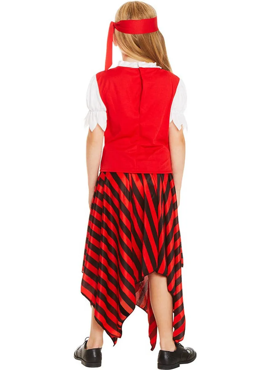 Adventurous Red Pirate Girls Dress Up Costume