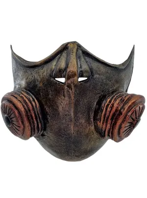 Aged Bronze Latex Gas Mask Half Face Latex Costume Mask