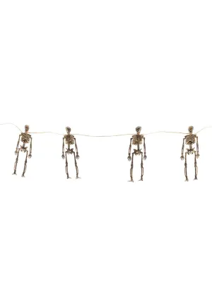 Aged Mini Skeletons Hanging Halloween Garland