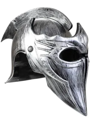 Aged Silver Metal Look Gladiator Costume Helmet