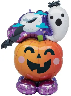 Airloonz Cute Pumpkin Air-Filled 104x134cm Standing Foil Balloon