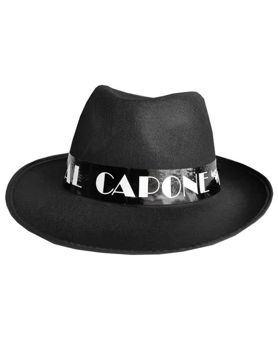 Al Capone Adults Black Gangster Costume Hat