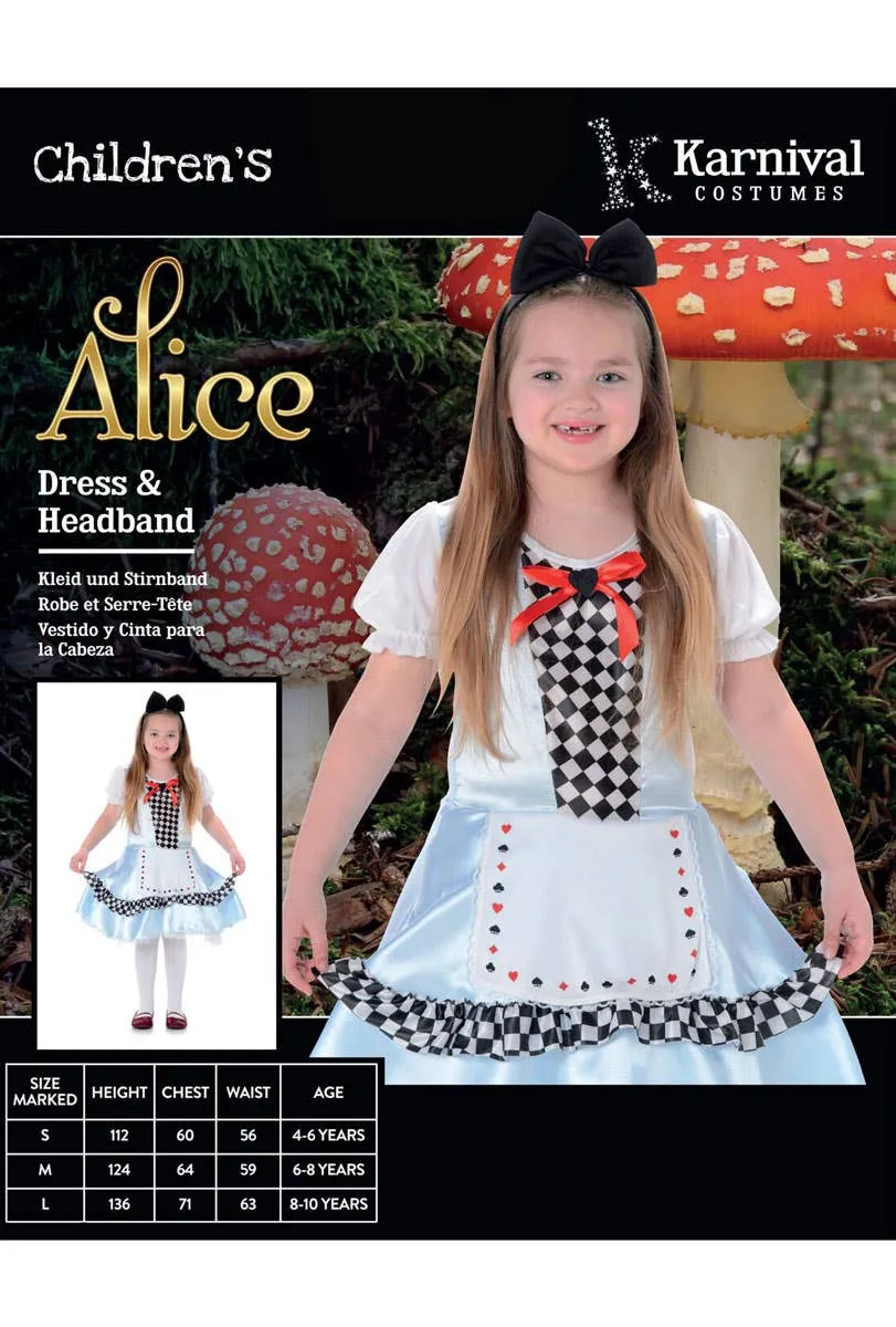 Alice in Wonderland Girls Fancy Dress Costume