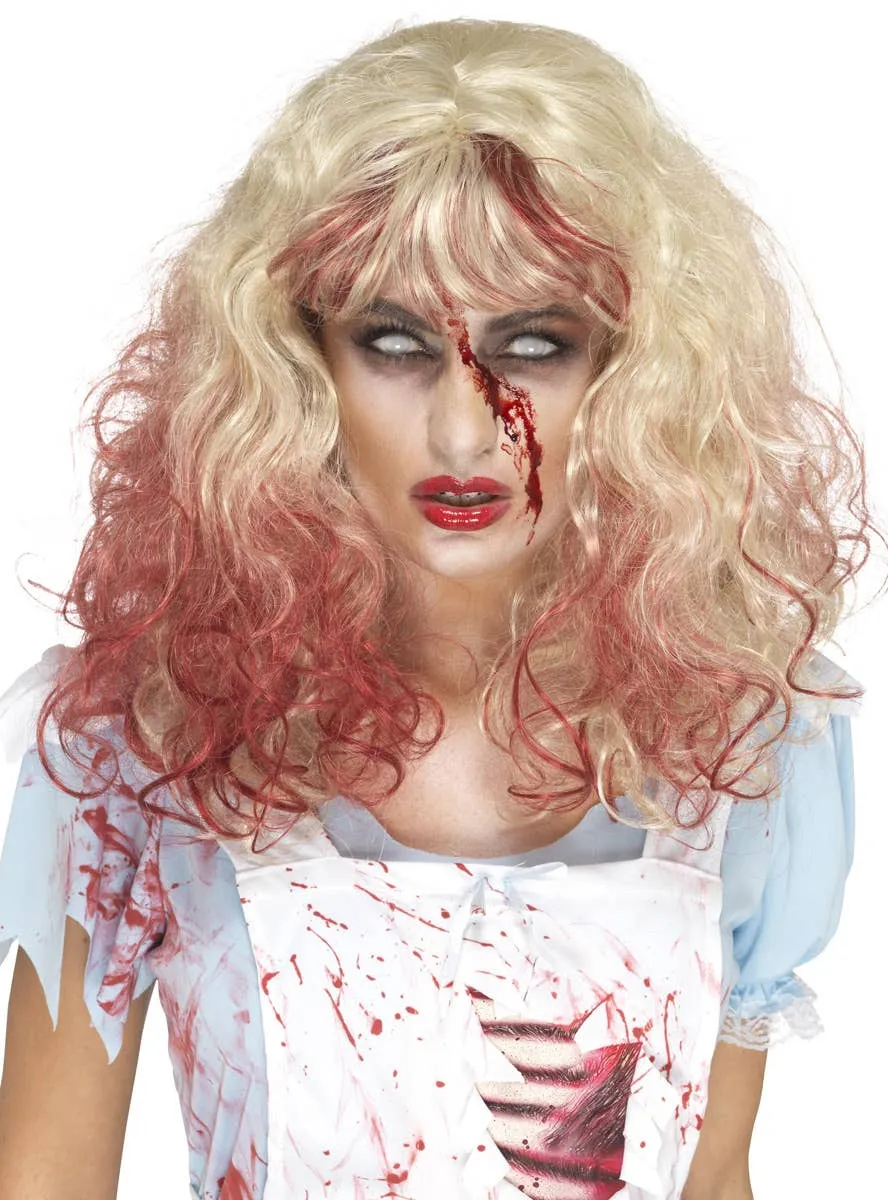 Alice in Zombieland Womens Blood-Soaked Blonde Wig