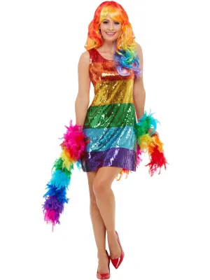 All The Glitters Womens Rainbow Plus Size Costume Dress