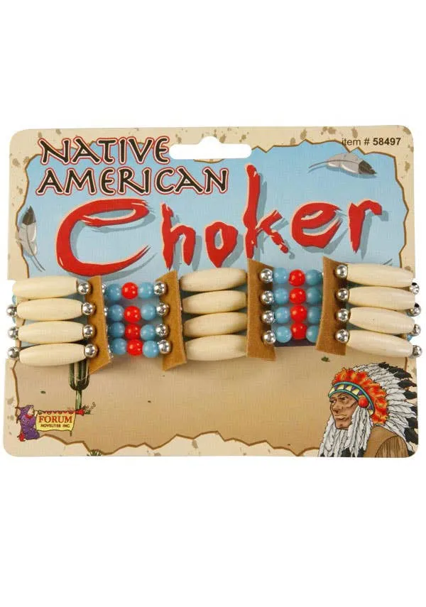 American Indian Novelty Beaded Choker Necklace