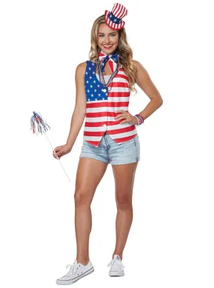 American Patriot Lady Womens Fancy Dress Costume
