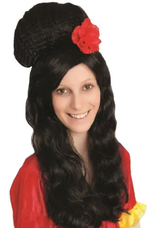 Amy Winehouse Womens Long Black Wig