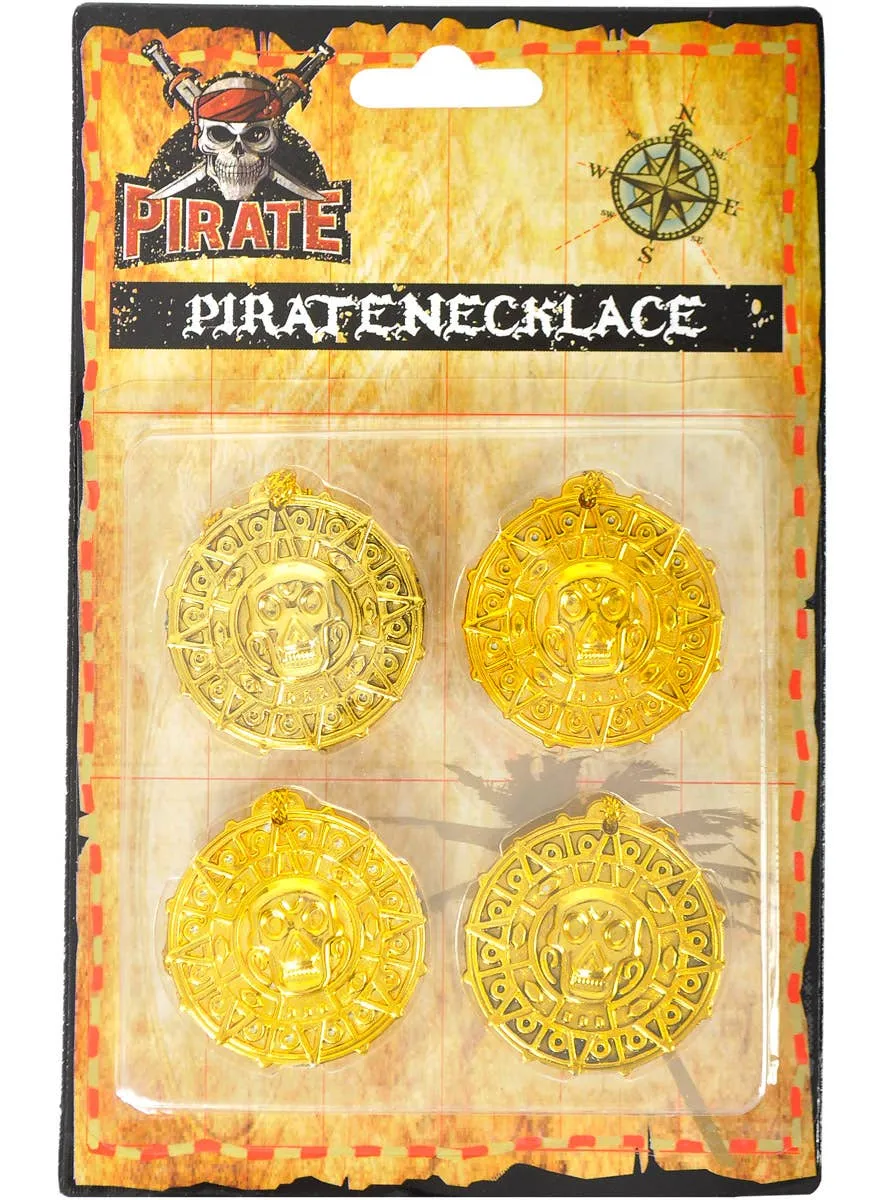 Ancient Gold Pirate Coin Costume Necklaces