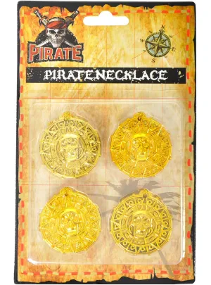 Ancient Gold Pirate Coin Costume Necklaces