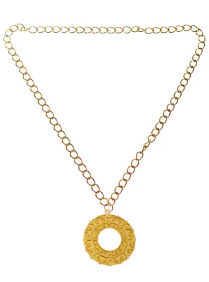 Ancient Greek God Gold Medallion Costume Necklace