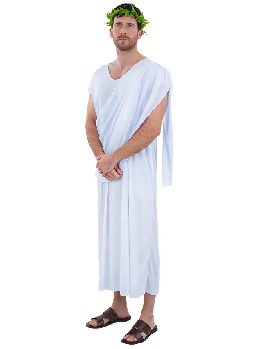 Ancient Roman Mens White Toga Costume
