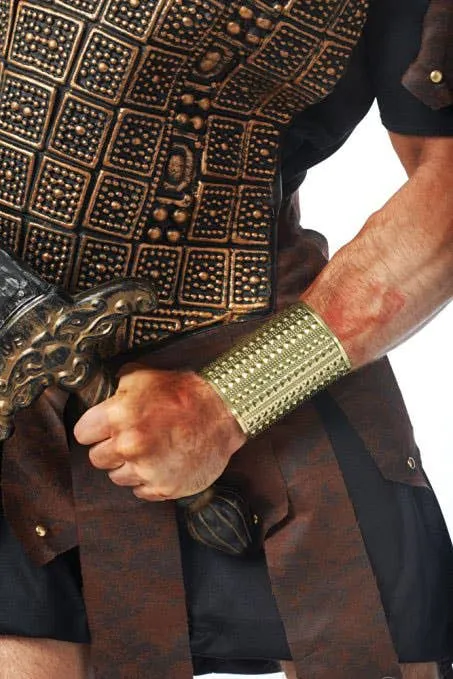 Ancient Roman Patterned Gold Wrist Cuff