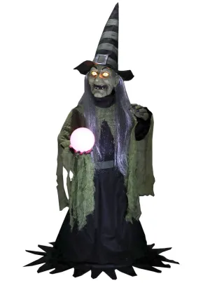 Animated 92cm Fortune Teller Witch Halloween Decoration