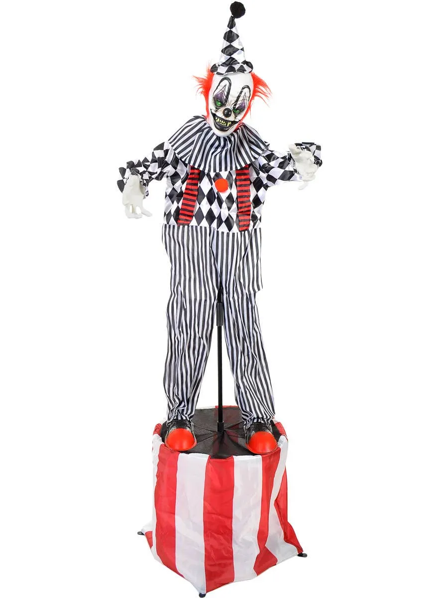 Animated Evil Circus Clown Standing Halloween Decoration