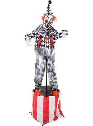 Animated Evil Circus Clown Standing Halloween Decoration