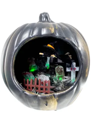 Animated Graveyard in Pumpkin Halloween Decoration