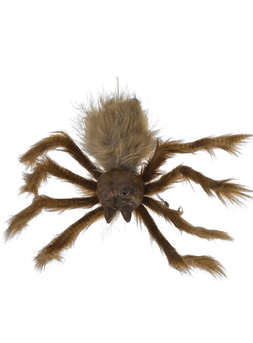 Animated Large Furry Brown Spider Halloween Decoration