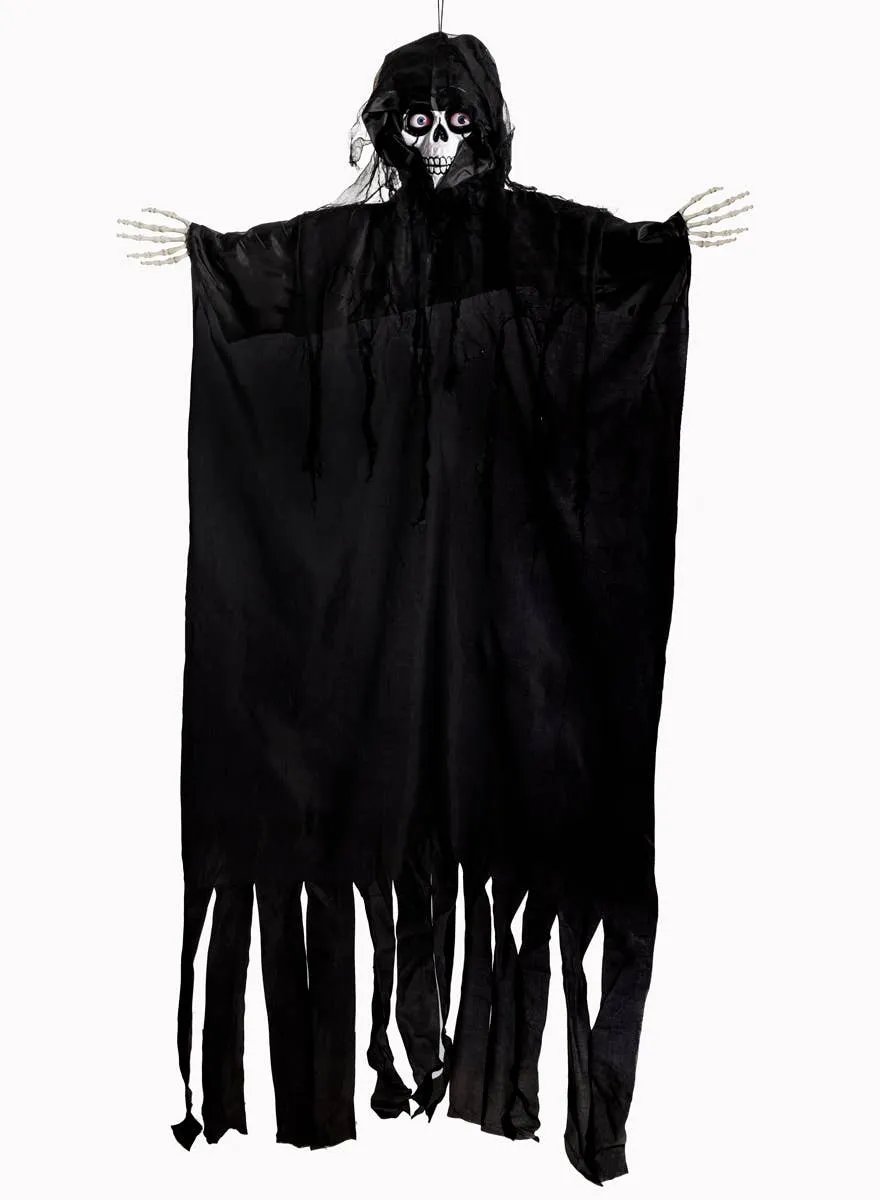 Animated Life Size Grim Reaper Halloween Decoration with Lights