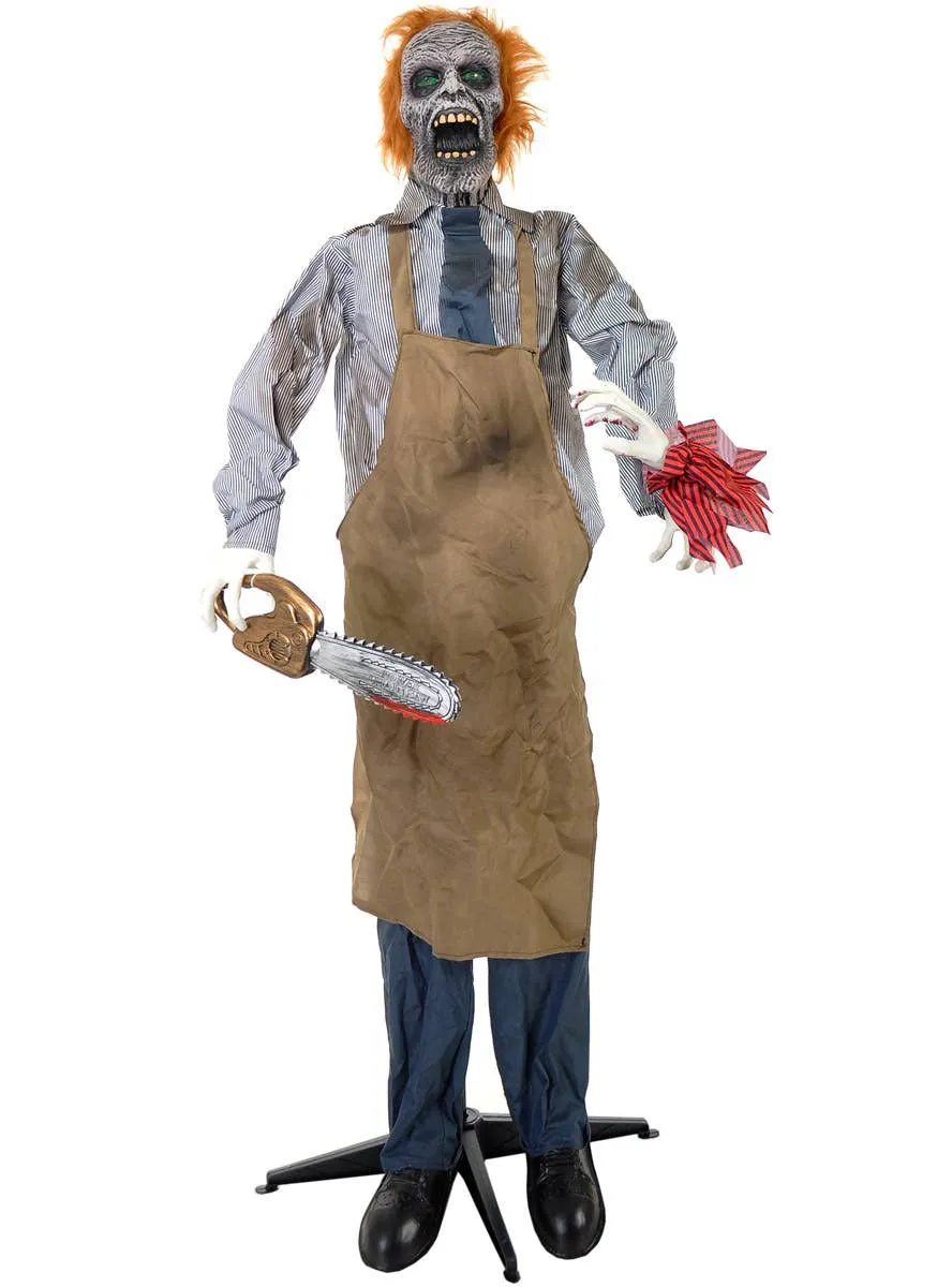 Animated Life Size Zombie Butcher Halloween Decoration