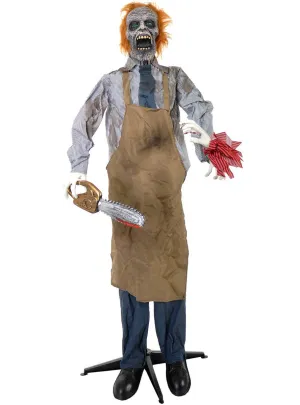 Animated Life Size Zombie Butcher Halloween Decoration