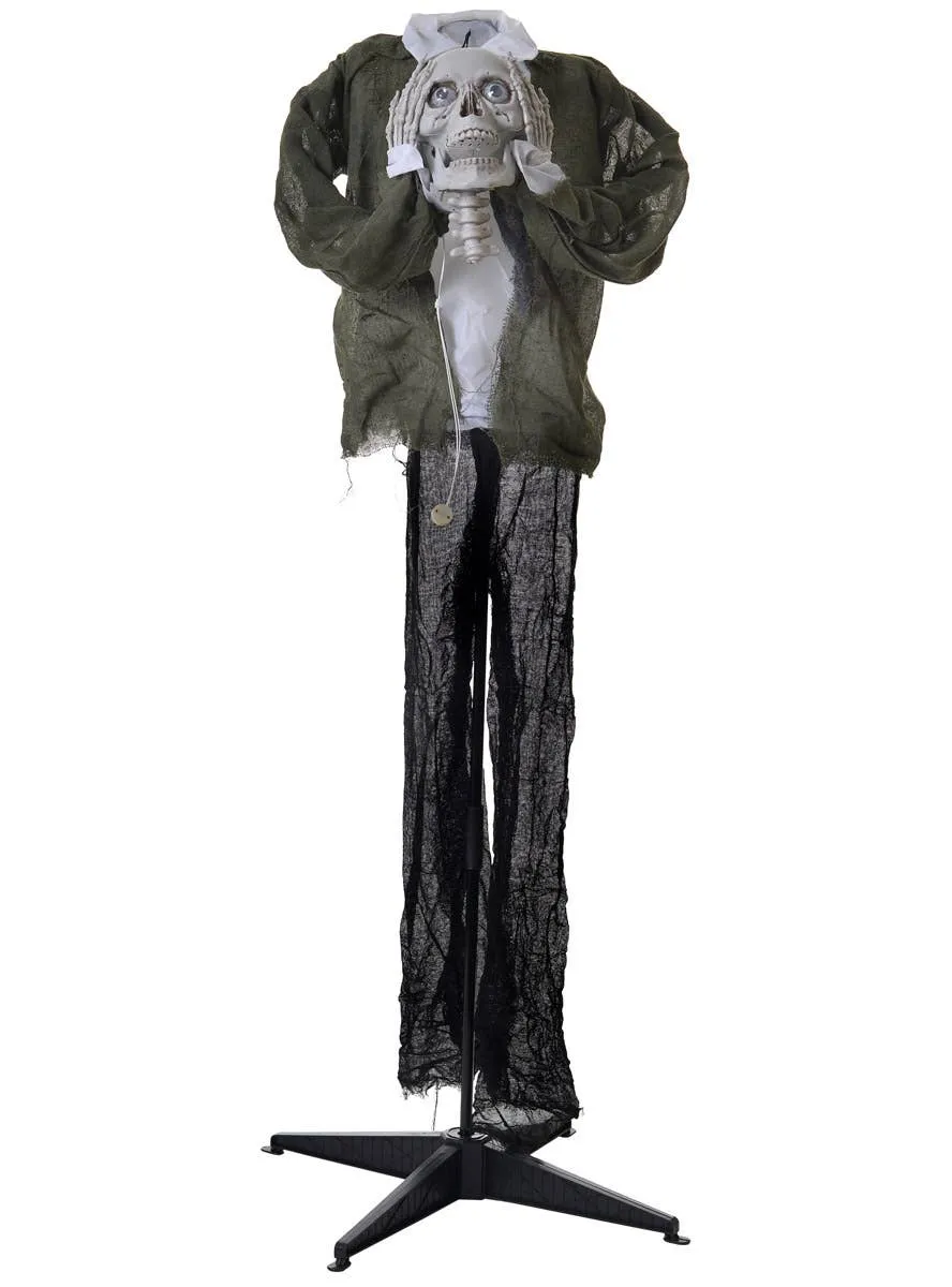 Animated Light Up Skeleton with Head in Hands Halloween Decoration