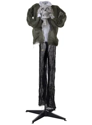 Animated Light Up Skeleton with Head in Hands Halloween Decoration
