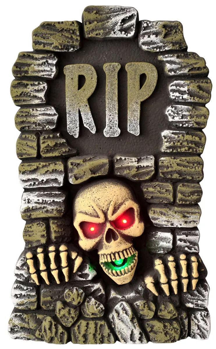 Animated RIP Gravestone Halloween Decoration