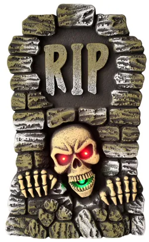 Animated RIP Gravestone Halloween Decoration