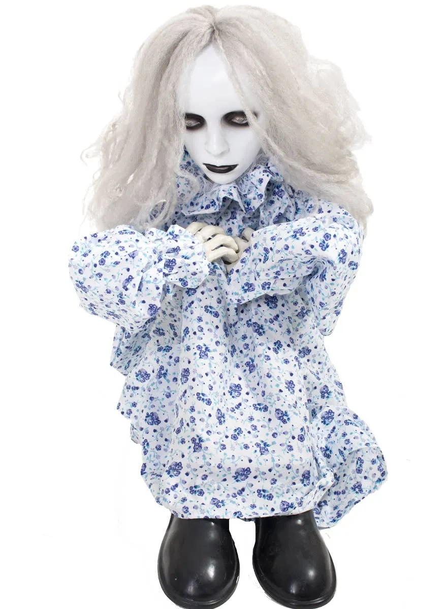 Animated Sound and Movement Creepy Doll Halloween Decoration