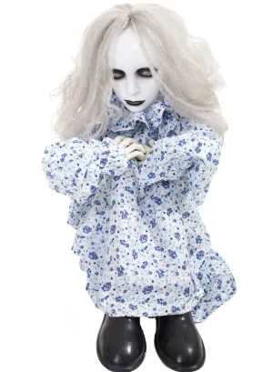 Animated Sound and Movement Creepy Doll Halloween Decoration