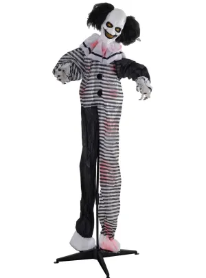 Animated Tall Scary Evil Clown Halloween Decoration