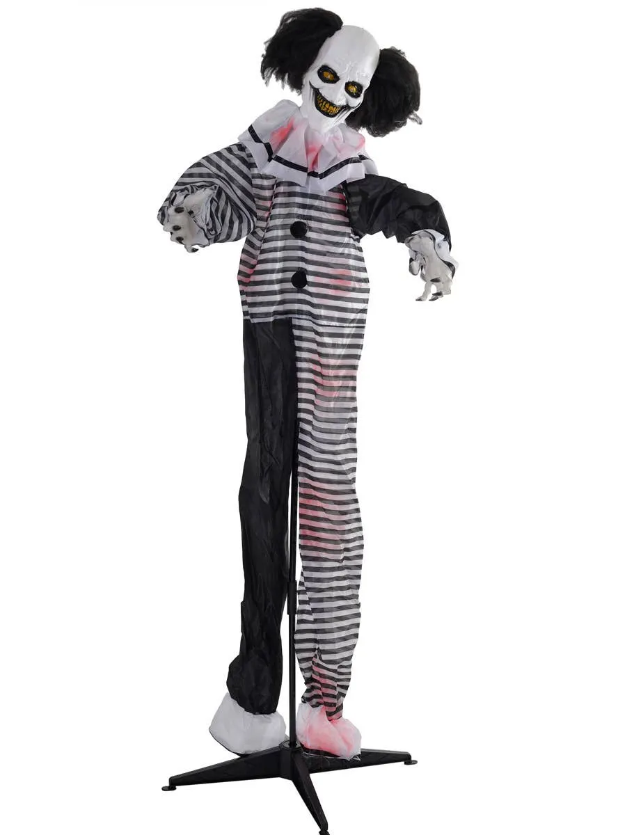 Animated Tall Scary Evil Clown Halloween Decoration